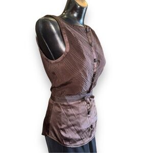 bebe Y2K brown button up coquette blouse